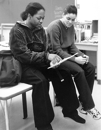 Scanned photograph of two students.