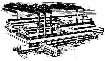 Scanned drawing of smoking 
factories.