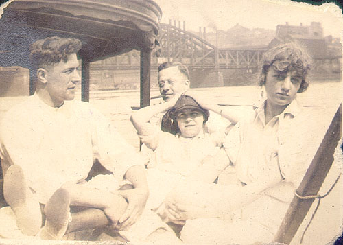 Scanned photo of a group on the Allegheny River.