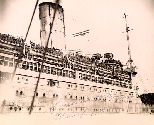 Scanned photo of troopship Leviathan.