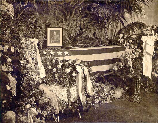 Scanned photo of Hugh Adams' casket.