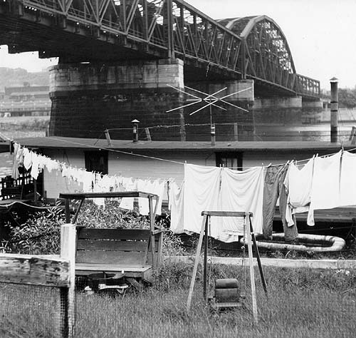 Scanned photo of Pennsylvania Railroad Bridge, 1950.