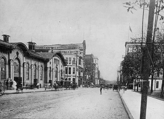 Scanned photo of Federal Street, circa 1900.