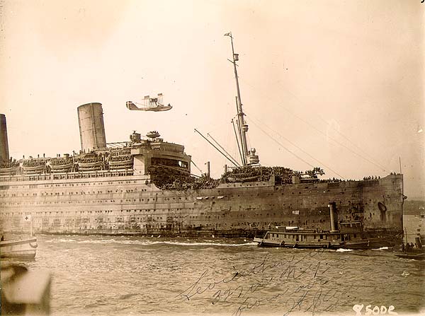 Scanned photo of troopship Leviathan.