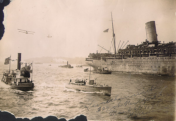 Scanned photo of troopship Leviathan.