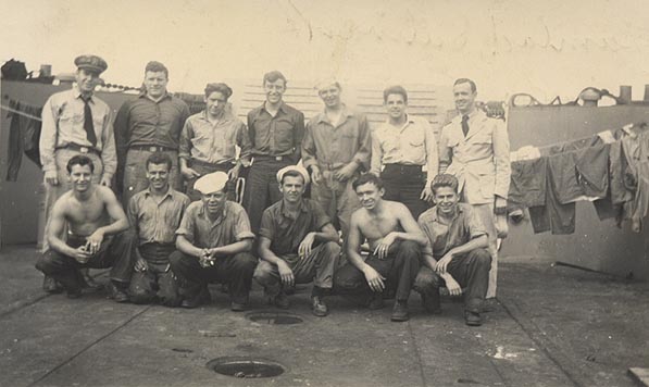 Scanned photo of group including Clarence Christ.