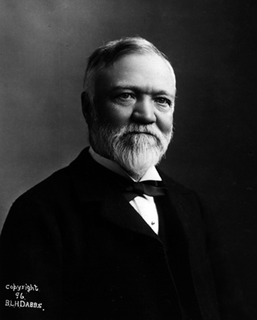 Scanned portrait 
photograph of Andrew Carnegie.