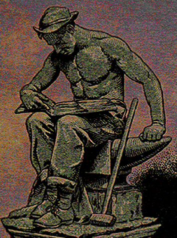 Image 
of The Reading Blacksmith from cover of Official Program (detail).