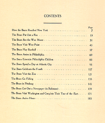 Scanned 
table of contents to 'More About Teddy B and Teddy G The Roosevelt 
Bears.'