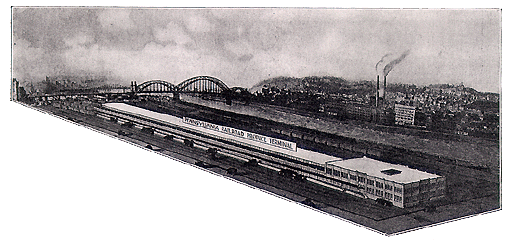 Scanned drawing of Pennsylvania Railroad Produce Terminal.