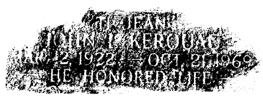 Scanned rubbing of Jack Kerouac's gravestone.