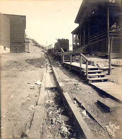 Photograph 
of Rock Street open sewer.