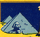 Thumbnail: Scanned stamp of the Sphinx, pyramids and 
money bag (detail).