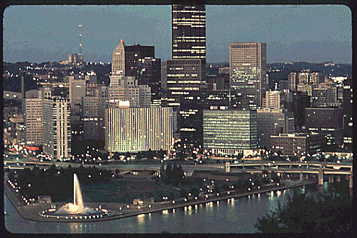 Scanned slide of The Point at dusk.