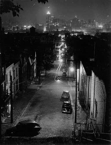 Scanned view of Pittsburgh from Fineview Hill, 1950.