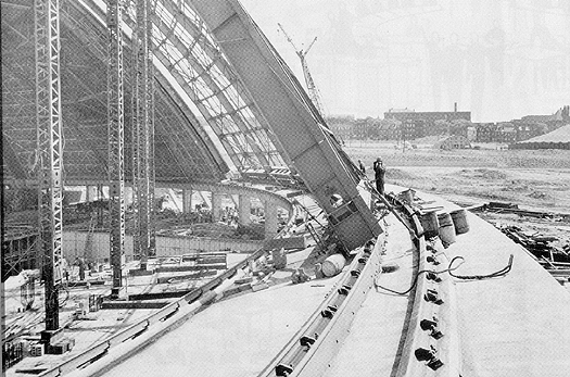 Scanned photo of Civic Arena Under Construction.